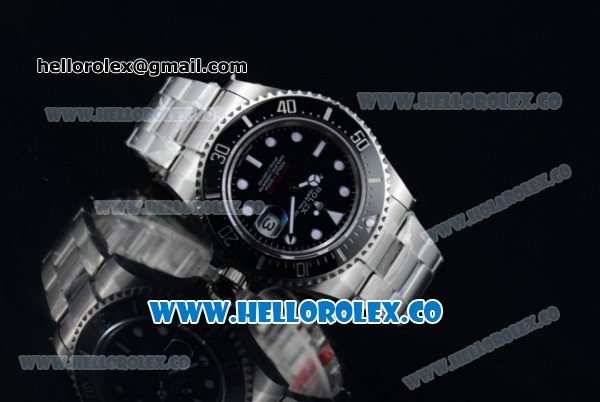 Rolex Sea-Dweller Swiss ETA 2836/Super Swiss ETA 2836/Rolex 3235 Automatic Steel Case/Bracelet with Black Dial White Dot Markers - 1:1 Original (BP) - Click Image to Close
